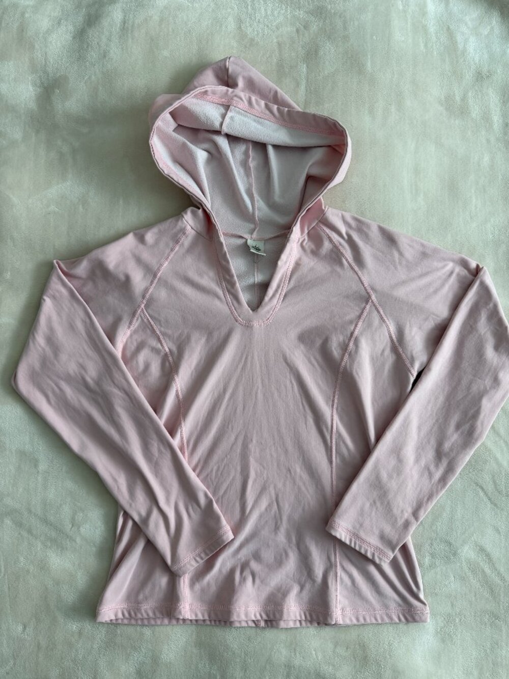 Vintage Prana Womens Large Pink Pullover Hoodie Made USA 90s Y2K Yoga Activewear